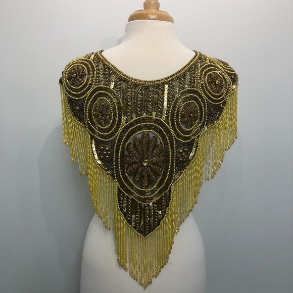 FABULOUS Vintage Heavily beaded collar Wear 2 ways - Picture 3 of 8